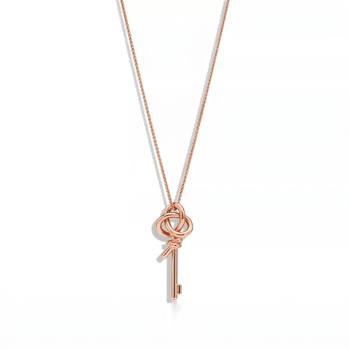 Knot Petite Key Charm Fine Chain Necklace