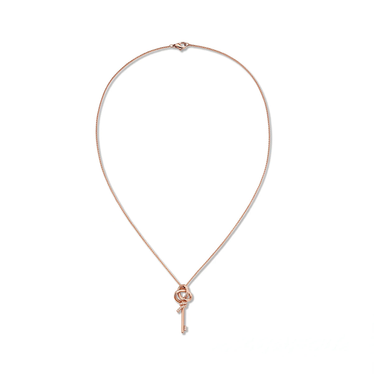 Knot Petite Key Charm Fine Chain Necklace