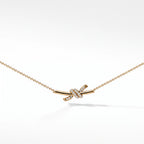 Knot Petite Pavé Fine Chain Pendant Necklace