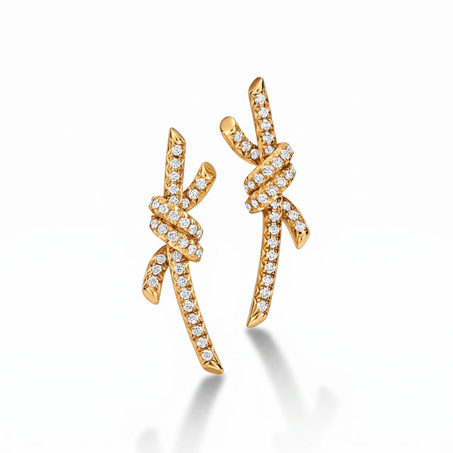 Knot Radiance Pavé Long Drop Earrings