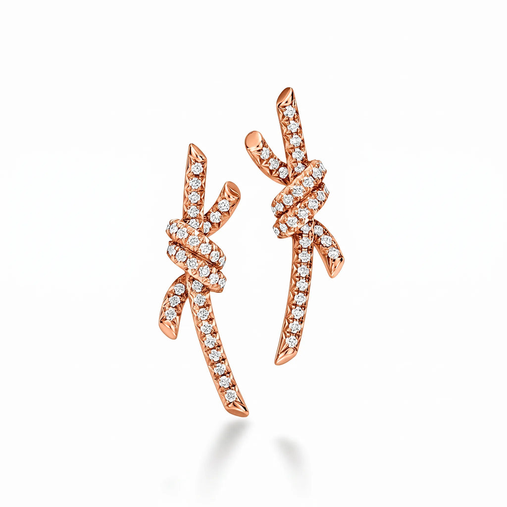 Knot Radiance Pavé Long Drop Earrings