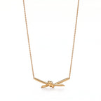Knot Radiant Pavé Crossed Bar Pendant Necklace