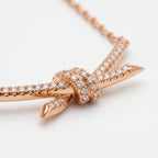 Knot Radiant Pavé Crossed Bar Pendant Necklace