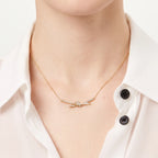 Knot Radiant Pavé Crossed Bar Pendant Necklace