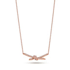 Knot Radiant Pavé Crossed Bar Pendant Necklace
