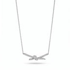 Knot Radiant Pavé Crossed Bar Pendant Necklace