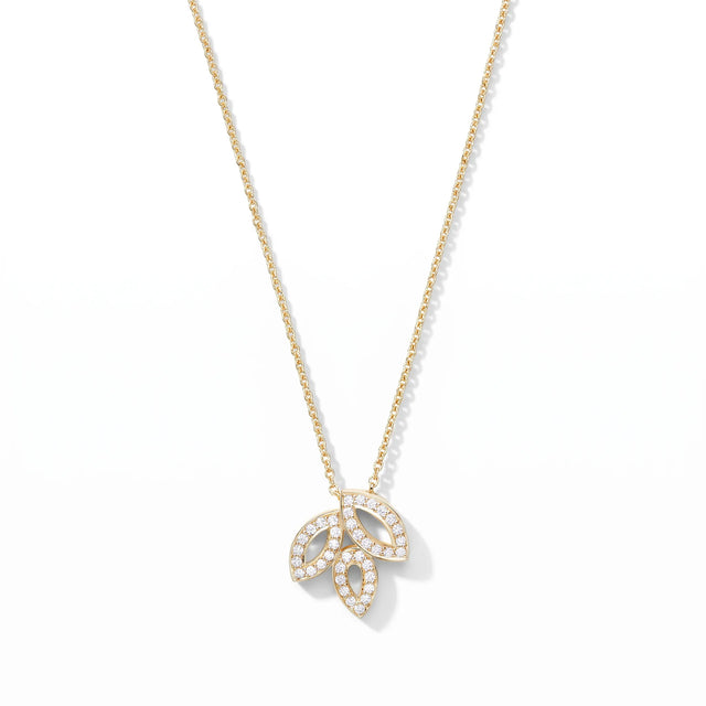 Lily Cluster Three Petal Pendant Necklace