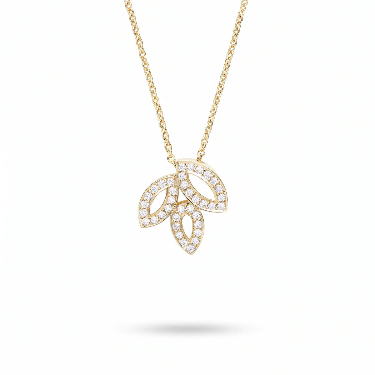 Lily Cluster Three Petal Pendant Necklace