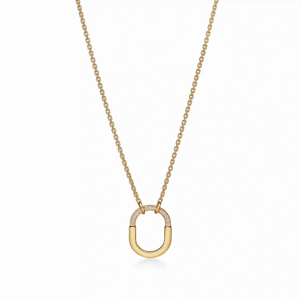 Lock Halo Pavé Padlock Pendant Necklace