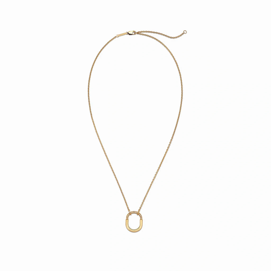 Lock Halo Pavé Padlock Pendant Necklace