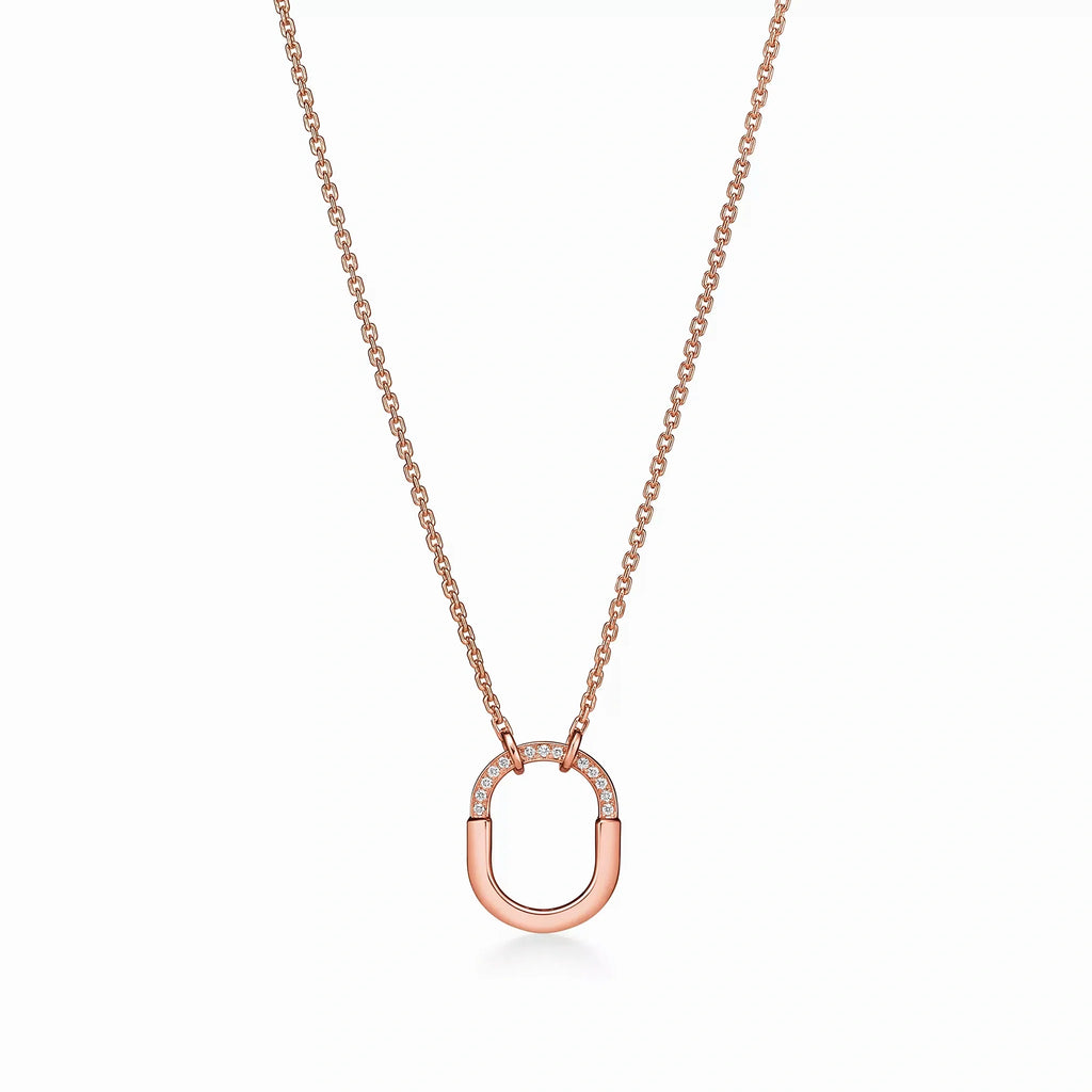 Lock Halo Pavé Padlock Pendant Necklace