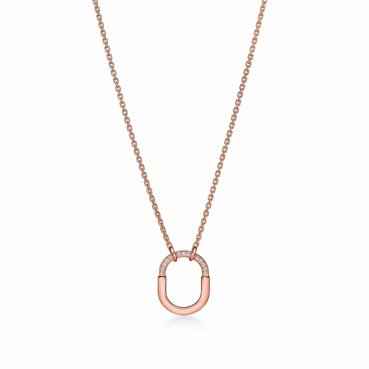 Lock Halo Pavé Padlock Pendant Necklace