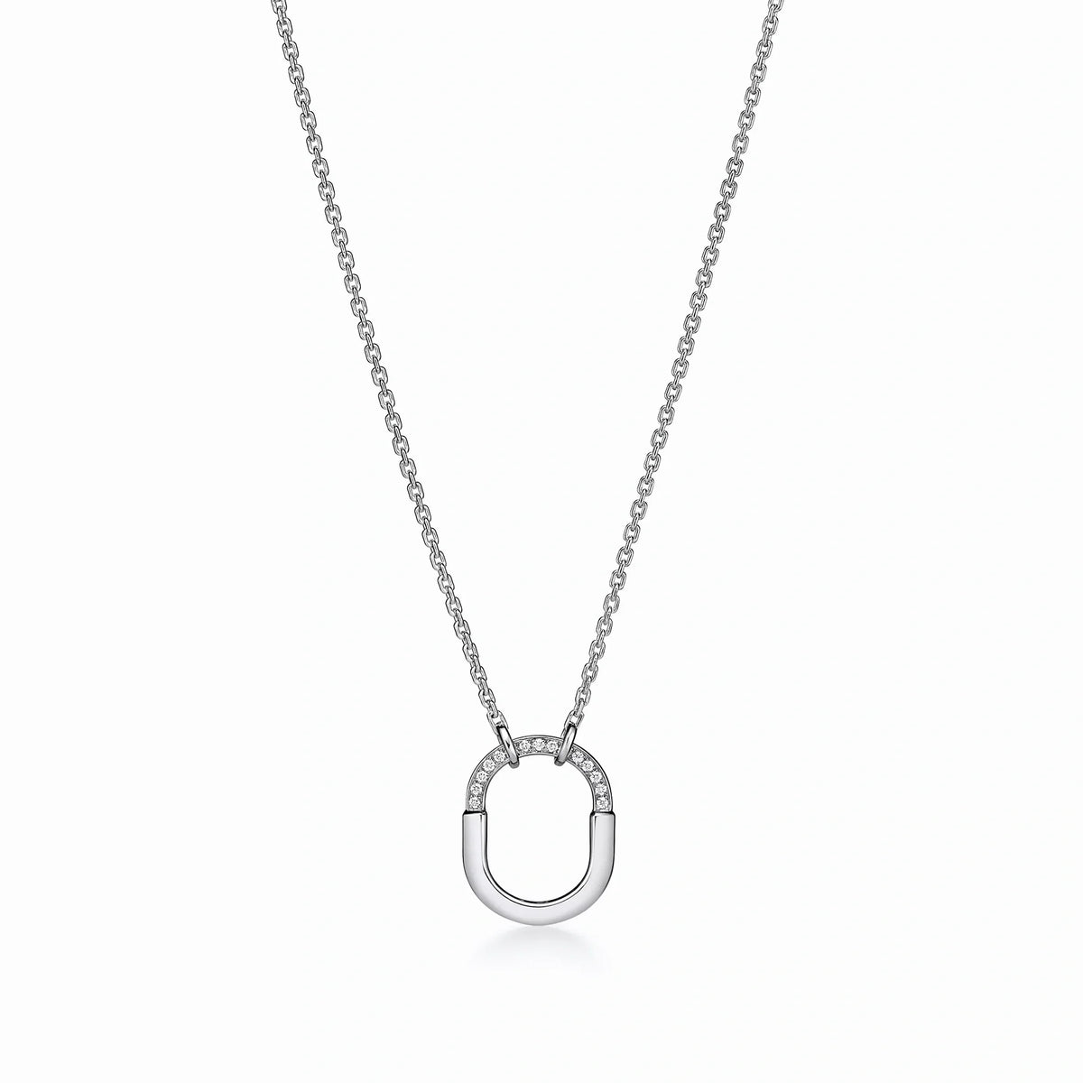 Lock Halo Pavé Padlock Pendant Necklace