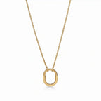 Lock Halo Rounded Charm Pendant Necklace