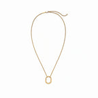 Lock Halo Rounded Charm Pendant Necklace