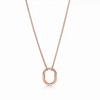 Lock Halo Rounded Charm Pendant Necklace