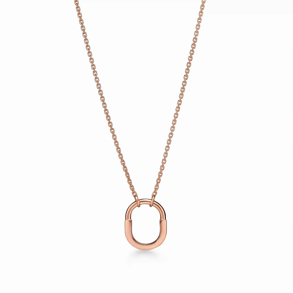 Lock Halo Rounded Charm Pendant Necklace