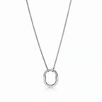 Lock Halo Rounded Charm Pendant Necklace