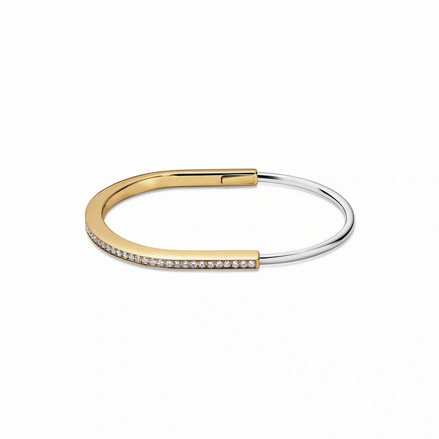 Lock Narrow Pavé Slim Bangle