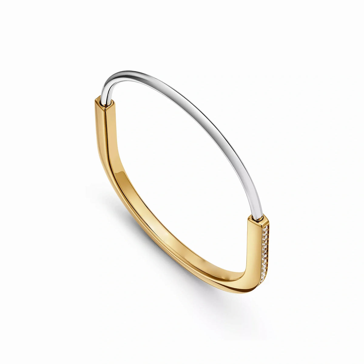 Lock Narrow Pavé Slim Bangle