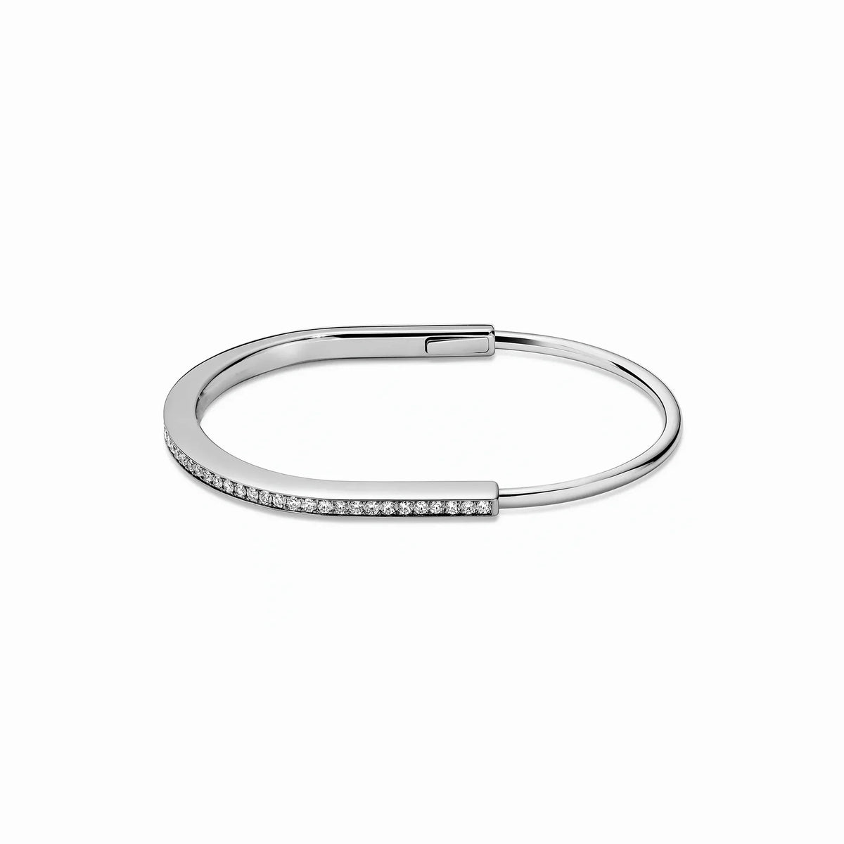 Lock Narrow Pavé Slim Bangle