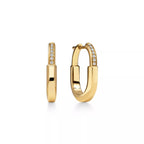 Lock Pavé Elongated Hoop Earrings