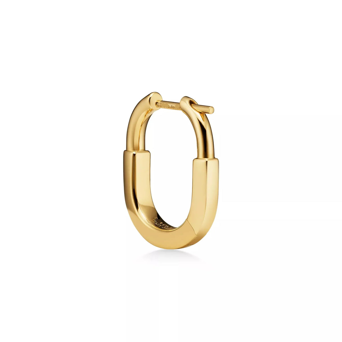Lock Pavé Elongated Hoop Earrings