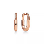Lock Pavé Elongated Hoop Earrings
