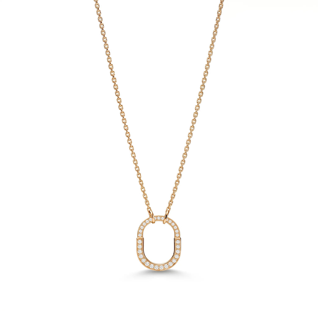 Lock Petite Full Pavé Mini Pendant Necklace