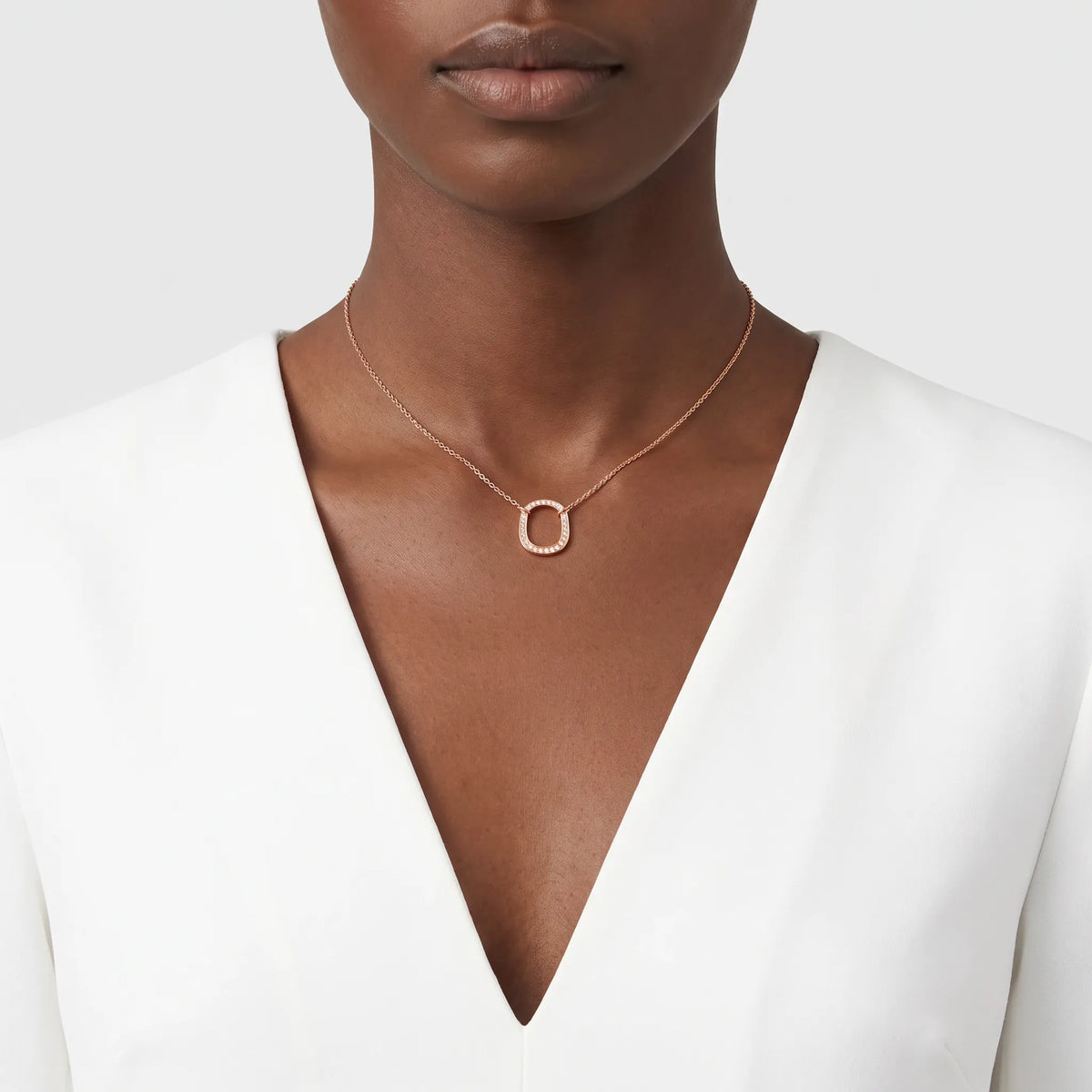 Lock Petite Full Pavé Mini Pendant Necklace