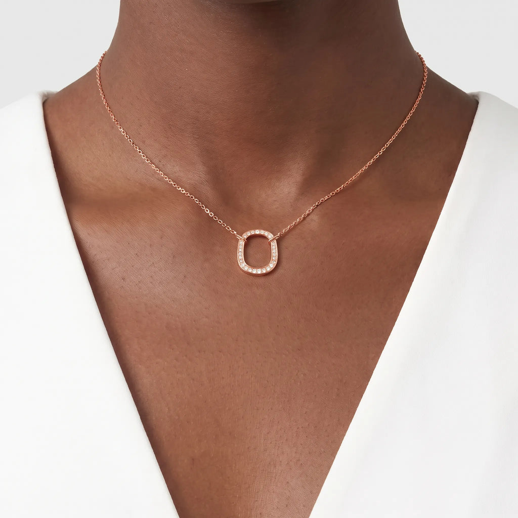 Lock Petite Full Pavé Mini Pendant Necklace