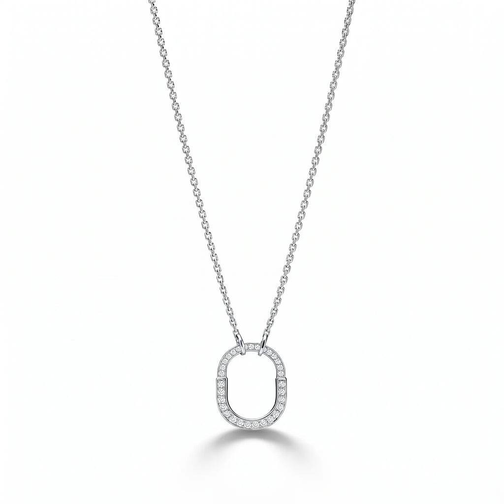Lock Petite Full Pavé Mini Pendant Necklace