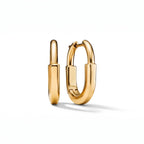 Lock Petite Polished Oval Hoop Earrings