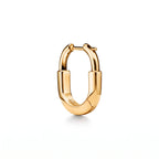 Lock Petite Polished Oval Hoop Earrings