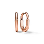 Lock Petite Polished Oval Hoop Earrings