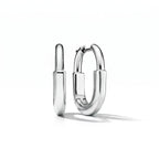 Lock Petite Polished Oval Hoop Earrings
