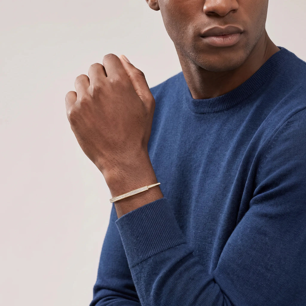 Lock Radiance Half Pavé Bangle