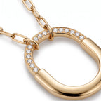 Lock Radiant Pavé Oval Pendant Necklace