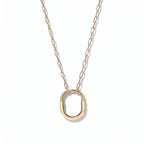 Lock Radiant Pavé Oval Pendant Necklace