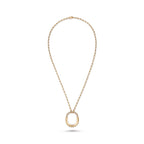 Lock Radiant Pavé Oval Pendant Necklace