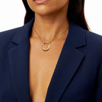 Lock Radiant Pavé Oval Pendant Necklace
