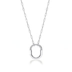Lock Radiant Pavé Oval Pendant Necklace