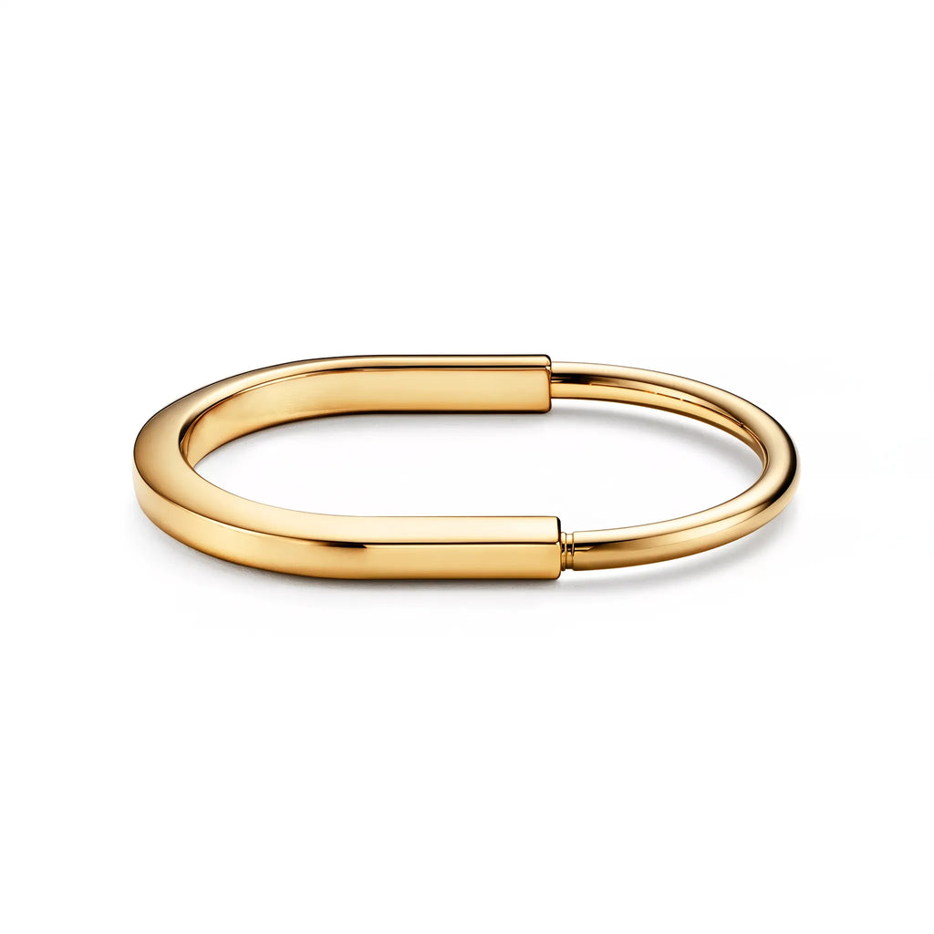 Lock Sleek Polished Oval Bangle