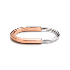 Lock Sleek Polished Oval Bangle