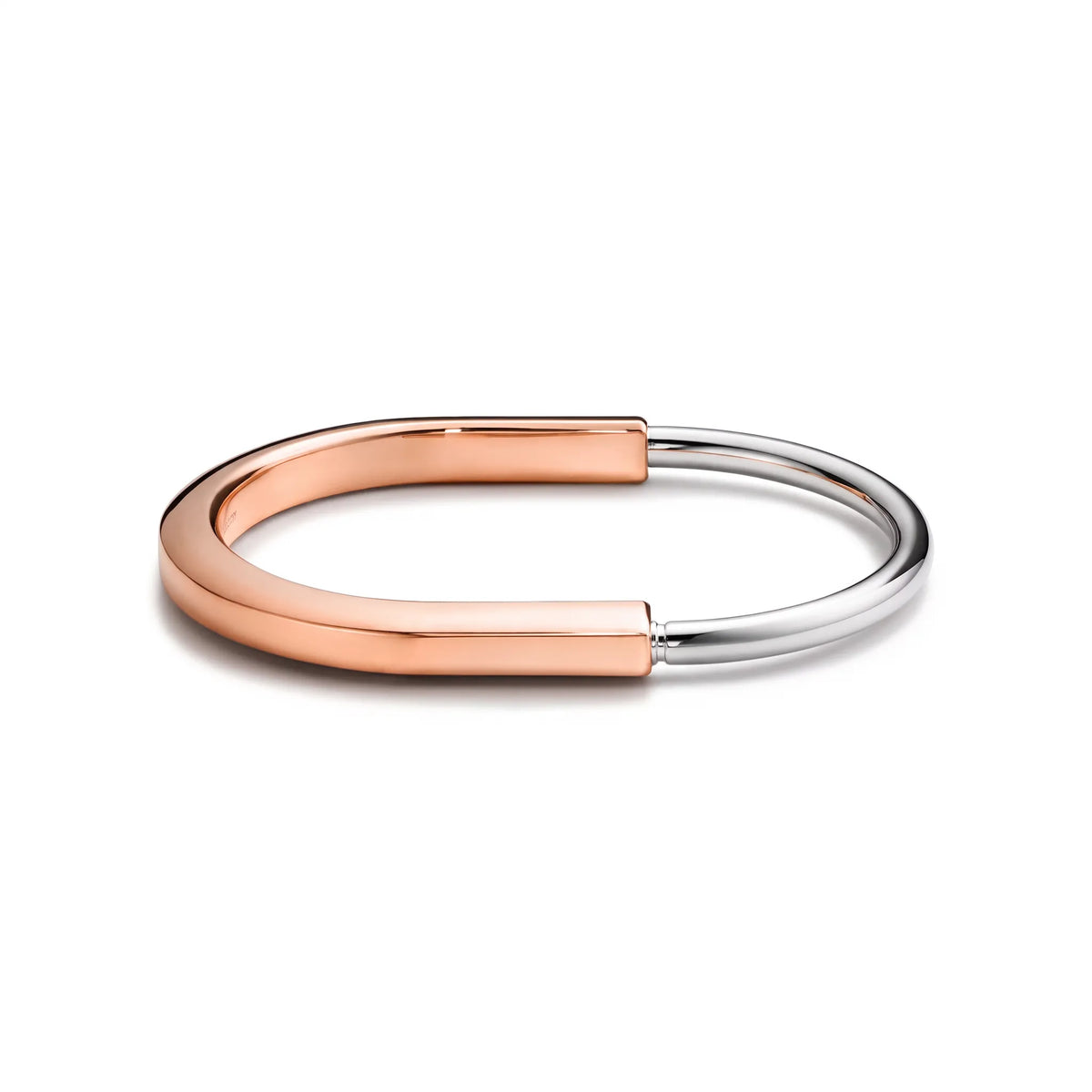 Lock Sleek Polished Oval Bangle