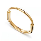 Lock Sleek Polished Oval Bangle