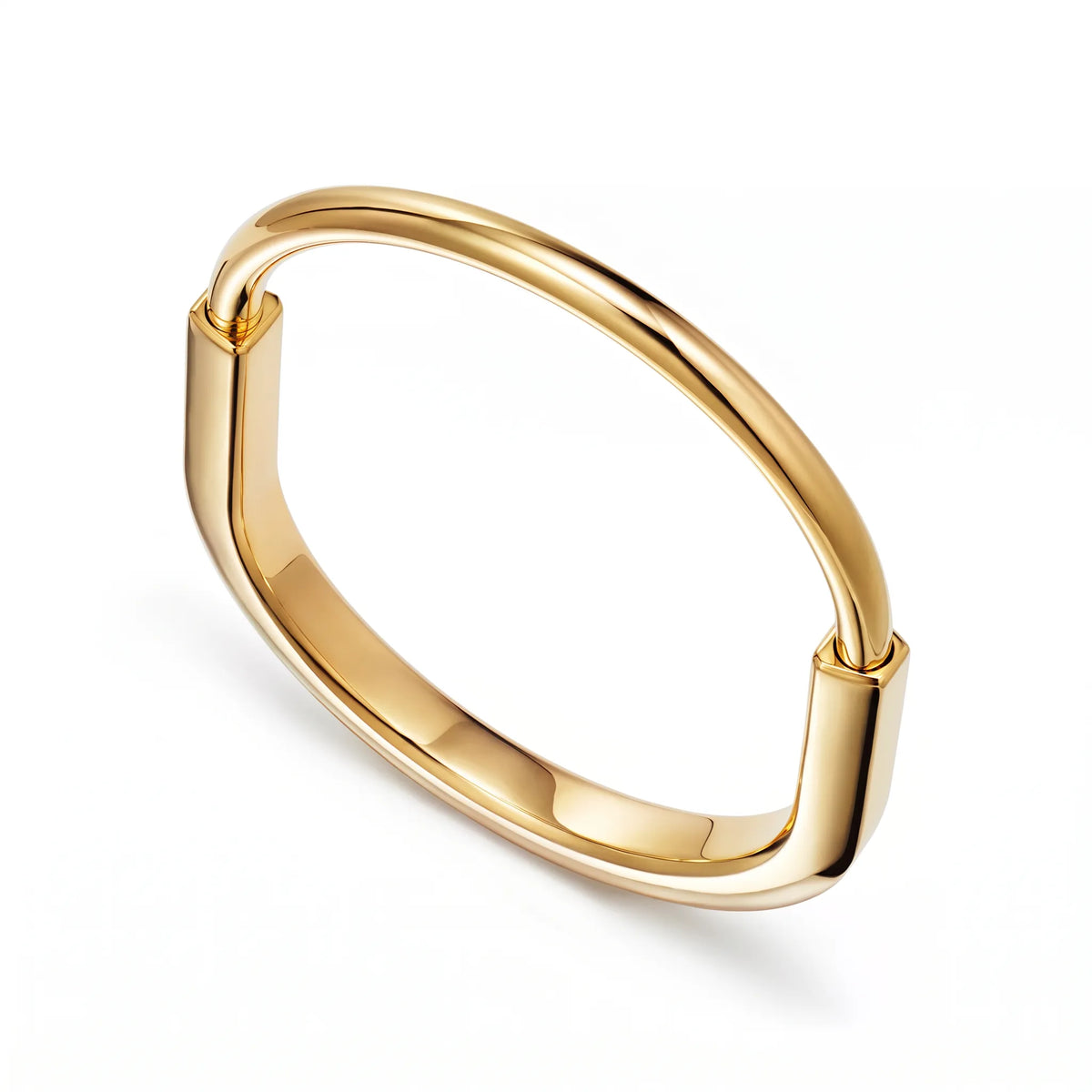 Lock Sleek Polished Oval Bangle