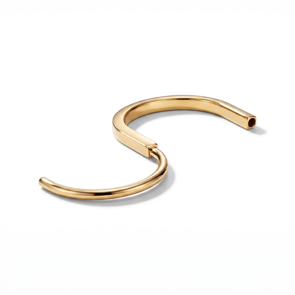 Lock Sleek Polished Oval Bangle
