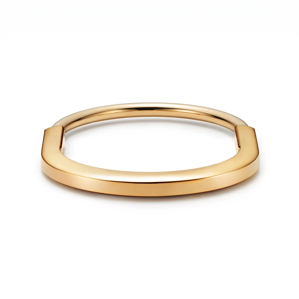 Lock Sleek Polished Oval Bangle