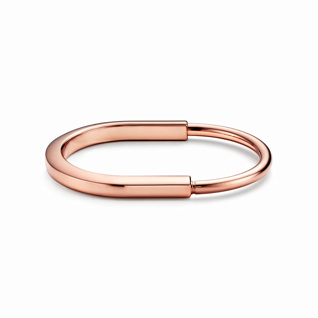 Lock Sleek Polished Oval Bangle